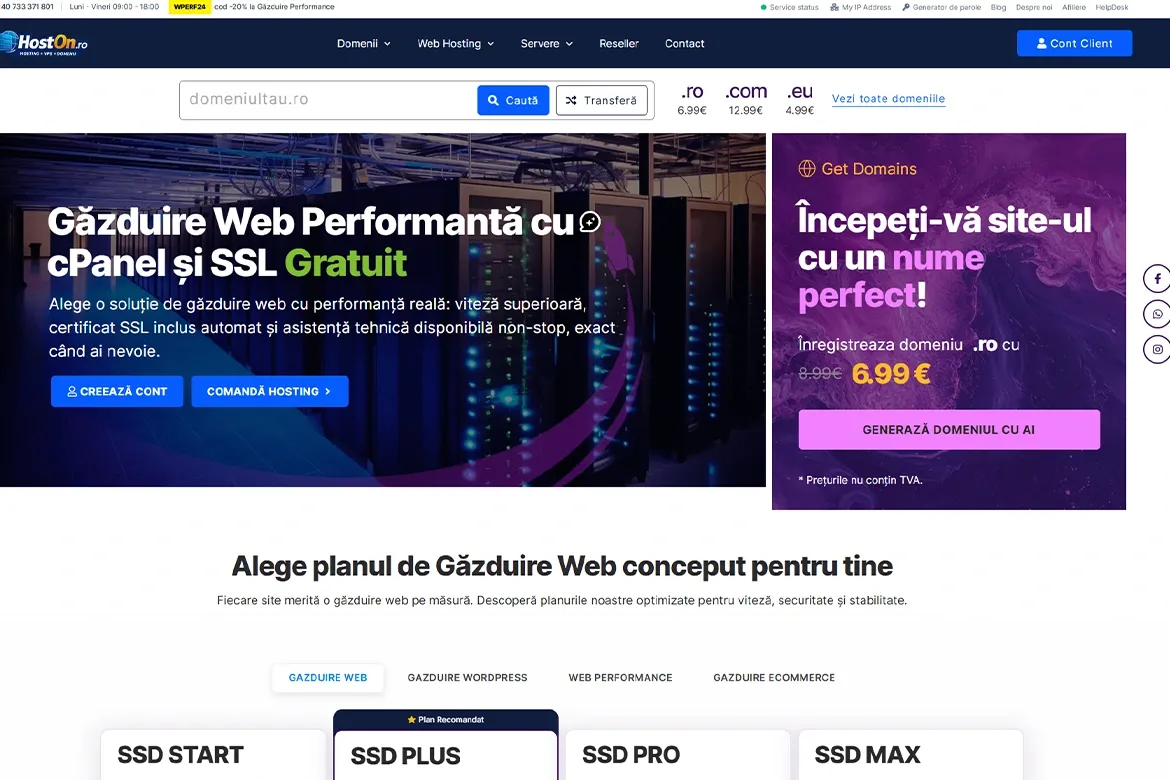 HostON.ro – Proiect Web Design eSys Agency