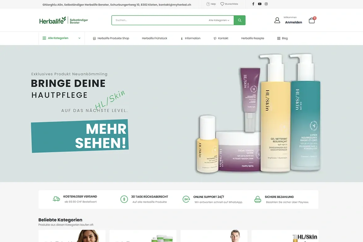 MyHerbal.ch – Proiect eCommerce eSys Agency